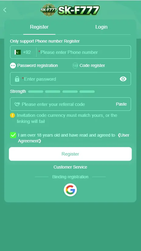 f777 game register